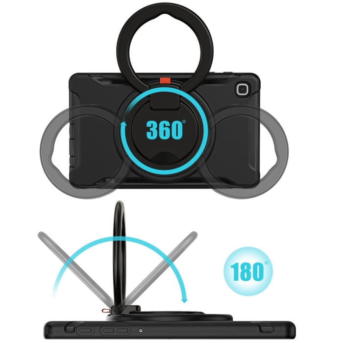 Funda protectora de silicona + PC a prueba de golpes con rotación de 360 grados Mango plegable Soporte de agarre Ranura para bolígrafo