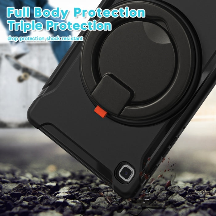Funda protectora de silicona + PC a prueba de golpes con rotación de 360 grados Mango plegable Soporte de agarre Ranura para bolígrafo