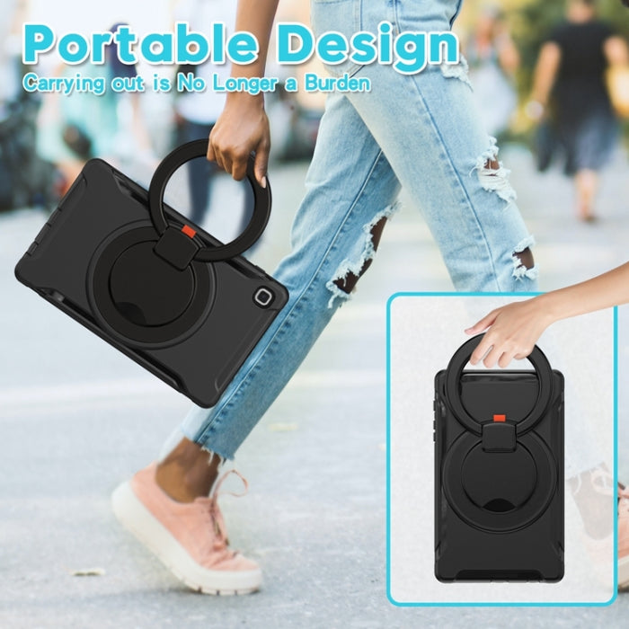 Funda protectora de silicona + PC a prueba de golpes con rotación de 360 grados Mango plegable Soporte de agarre Ranura para bolígrafo