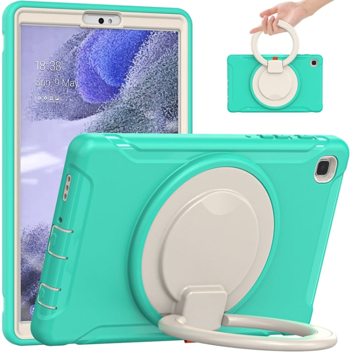 Funda protectora de silicona + PC a prueba de golpes con rotación de 360 grados Mango plegable Soporte de agarre Ranura para bolígrafo