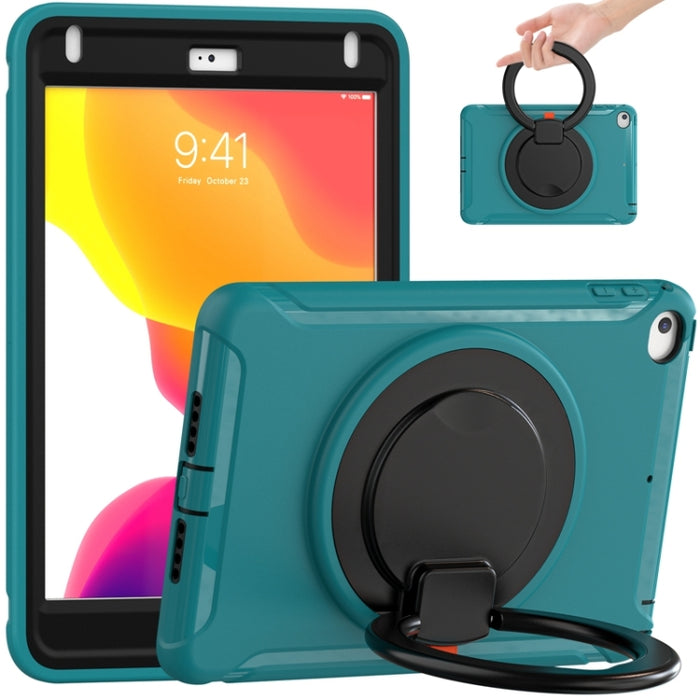 Funda protectora de silicona + PC a prueba de golpes con rotación de 360 grados Mango plegable Soporte de agarre Ranura para bolígrafo