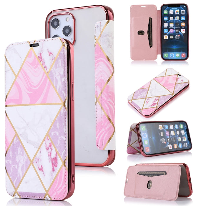 Estuche de cuero con tapa horizontal de PU + TPU chapado en bronce con soporte y ranura para tarjeta