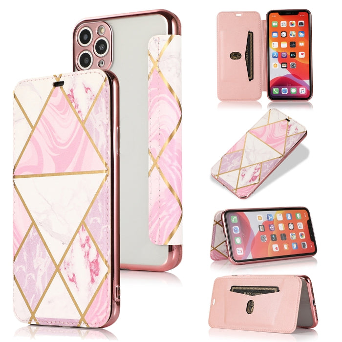 Estuche de cuero con tapa horizontal de PU + TPU chapado en bronce con soporte y ranura para tarjeta