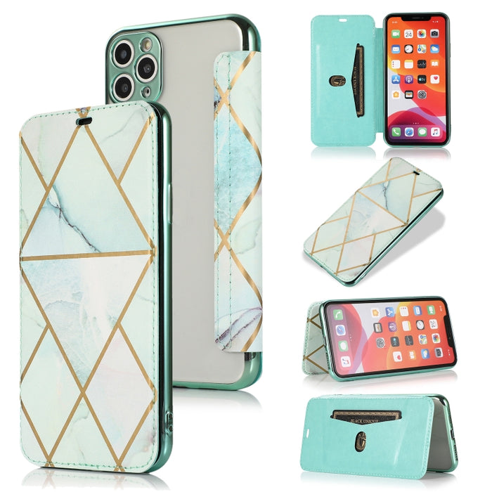 Estuche de cuero con tapa horizontal de PU + TPU chapado en bronce con soporte y ranura para tarjeta