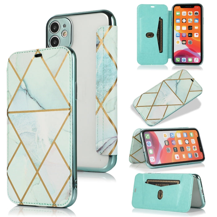 Estuche de cuero con tapa horizontal de PU + TPU chapado en bronce con soporte y ranura para tarjeta