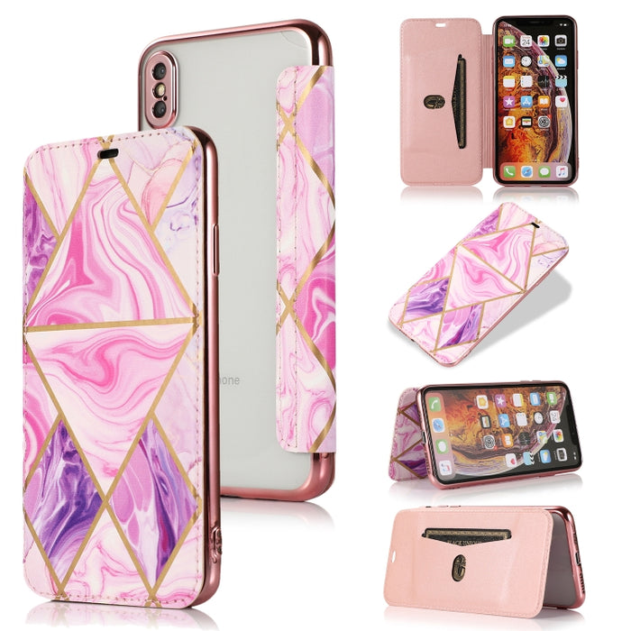 Estuche de cuero con tapa horizontal de PU + TPU chapado en bronce con soporte y ranura para tarjeta