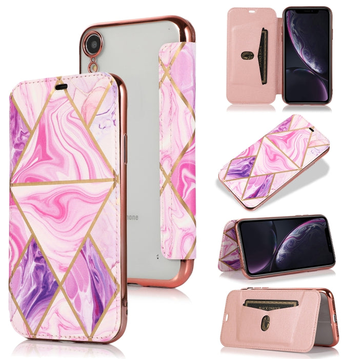 Estuche de cuero con tapa horizontal de PU + TPU chapado en bronce con soporte y ranura para tarjeta