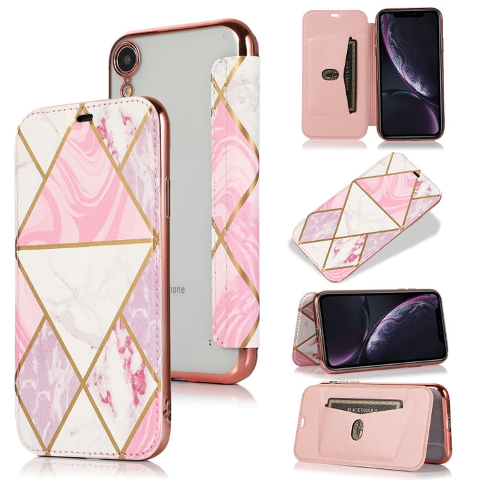 Estuche de cuero con tapa horizontal de PU + TPU chapado en bronce con soporte y ranura para tarjeta