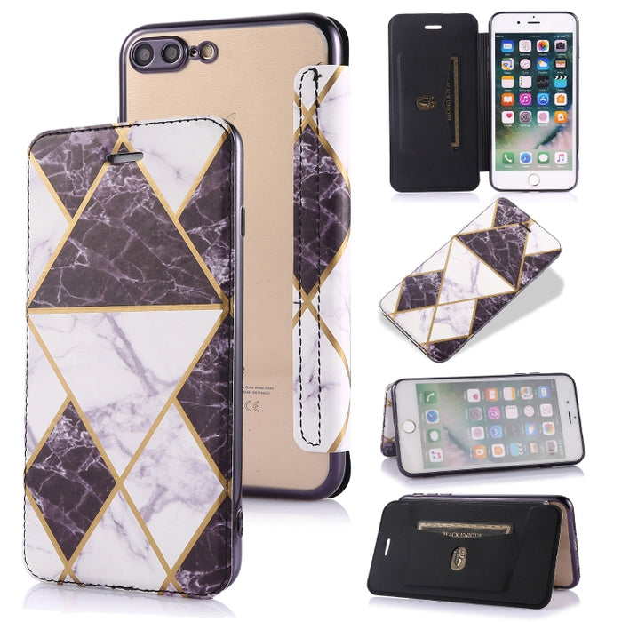 Estuche de cuero con tapa horizontal de PU + TPU chapado en bronce con soporte y ranura para tarjeta