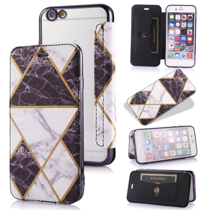 Estuche de cuero con tapa horizontal de PU + TPU chapado en bronce con soporte y ranura para tarjeta