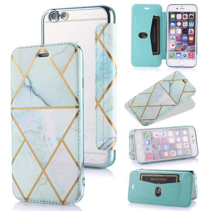 Estuche de cuero con tapa horizontal de PU + TPU chapado en bronce con soporte y ranura para tarjeta