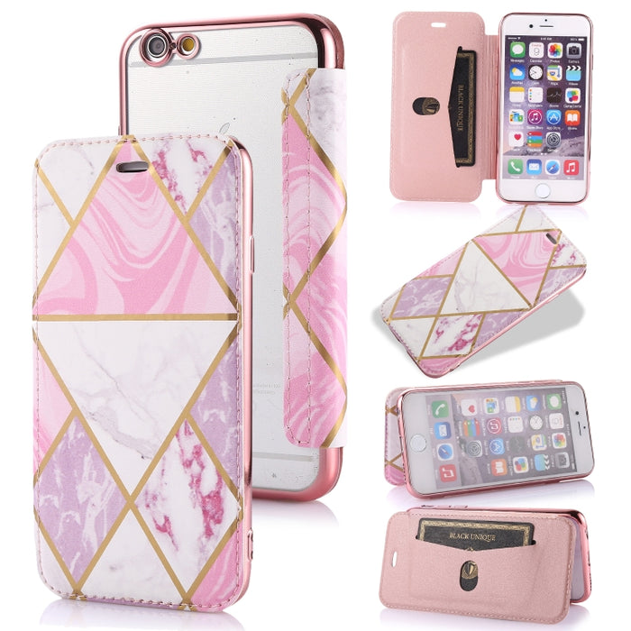Estuche de cuero con tapa horizontal de PU + TPU chapado en bronce con soporte y ranura para tarjeta