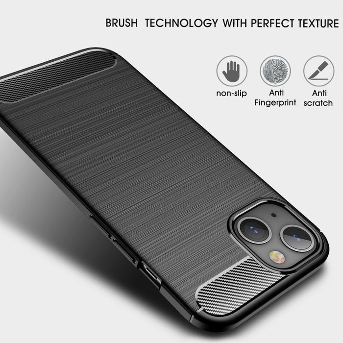 Estuche de TPU de fibra de carbono con textura cepillada, For Motorola Moto G Stylus 2021 5G, For iPhone 13, For iPhone 13 mini, For iPhone 13 Pro, For iPhone 13 Pro Max