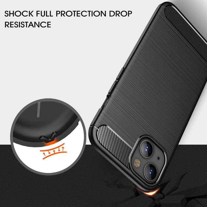 Estuche de TPU de fibra de carbono con textura cepillada, For Motorola Moto G Stylus 2021 5G, For iPhone 13, For iPhone 13 mini, For iPhone 13 Pro, For iPhone 13 Pro Max