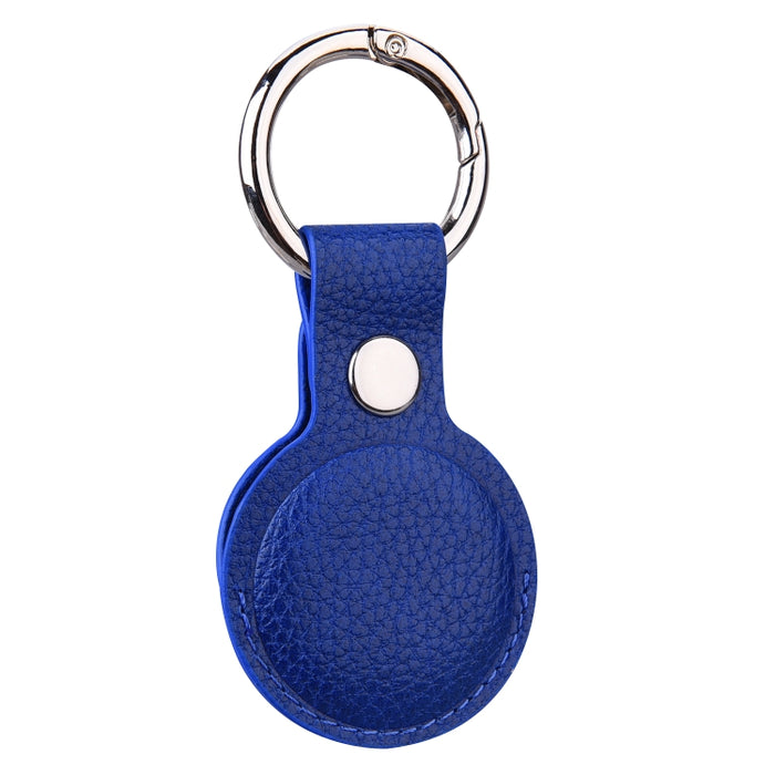 Estuche protector de cuero con textura Litchi con llavero para AirTag