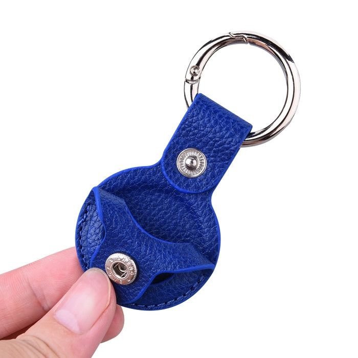 Estuche protector de cuero con textura Litchi con llavero para AirTag