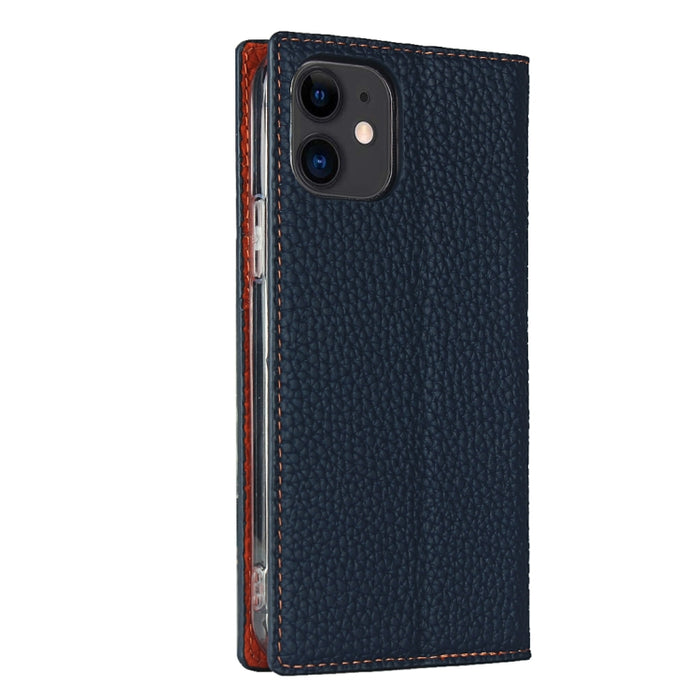 Litchi Texture Horizontal Flip Top Layer Funda de cuero de vaca con soporte y ranuras para tarjetas y billetera y correa y enrollador de alambre