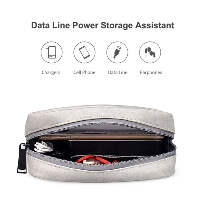 Bolsa de cuero para accesorios digitales portátiles DY03