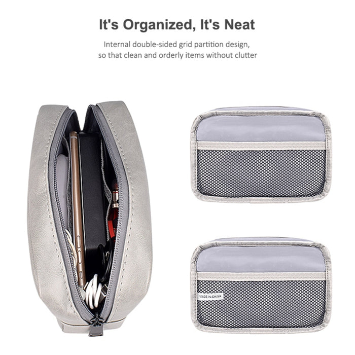 Bolsa de cuero para accesorios digitales portátiles DY03