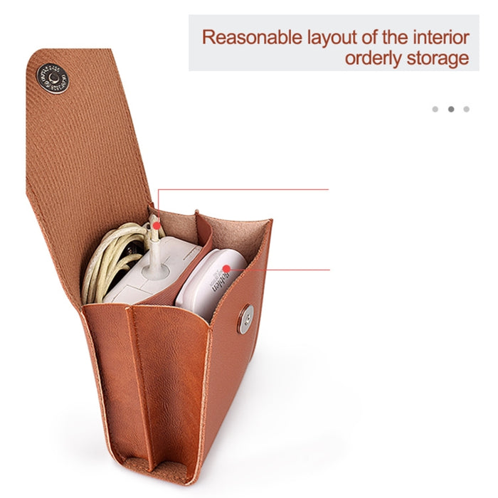 Bolsa de almacenamiento de accesorios digitales con patrón de cuero PU DY06