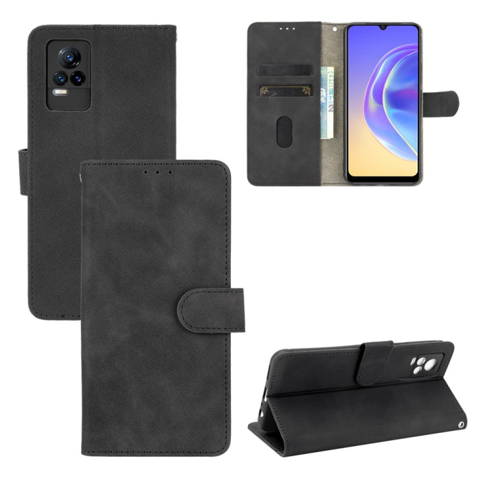 Funda de piel sintética con textura de piel de becerro con tapa horizontal y hebilla magnética con soporte, ranuras para tarjetas y cartera, For Vivo V21e 5G, For Xiaomi Mi 11 Lite
