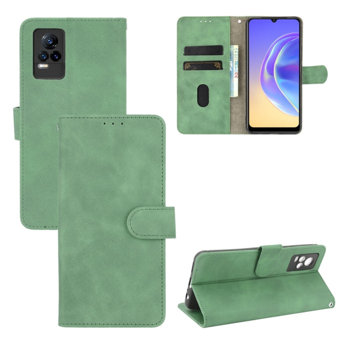 Funda de piel sintética con textura de piel de becerro con tapa horizontal y hebilla magnética con soporte, ranuras para tarjetas y cartera, For Vivo V21e 5G, For Xiaomi Mi 11 Lite