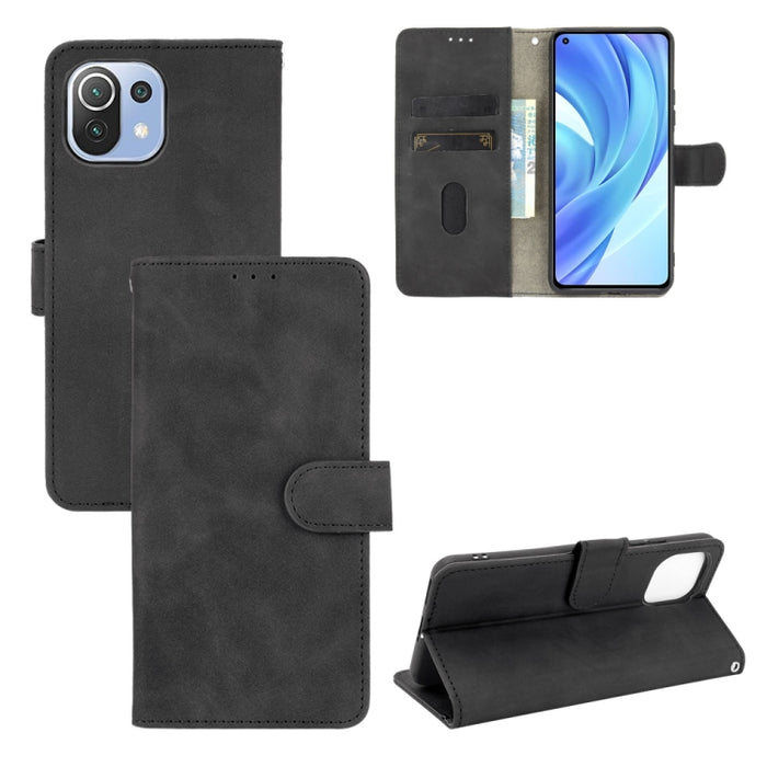 Funda de piel sintética con textura de piel de becerro con tapa horizontal y hebilla magnética con soporte, ranuras para tarjetas y cartera, For Vivo V21e 5G, For Xiaomi Mi 11 Lite