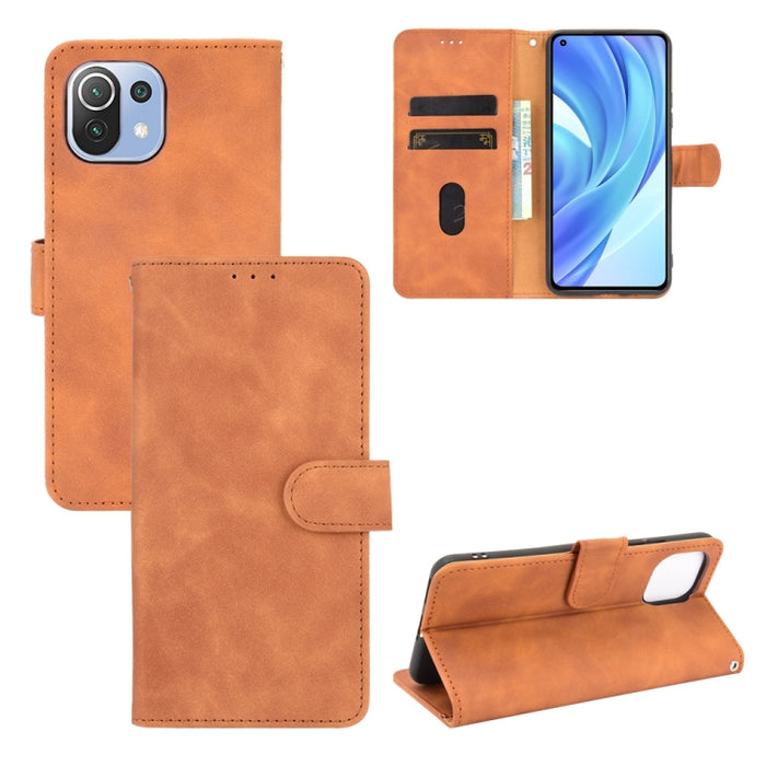 Funda de piel sintética con textura de piel de becerro con tapa horizontal y hebilla magnética con soporte, ranuras para tarjetas y cartera, For Vivo V21e 5G, For Xiaomi Mi 11 Lite
