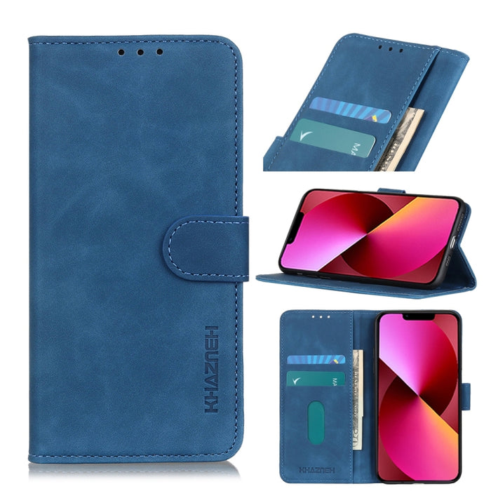 KHAZNEH Retro Texture PU + TPU Estuche de cuero con tapa horizontal con soporte y ranuras para tarjetas y billetera