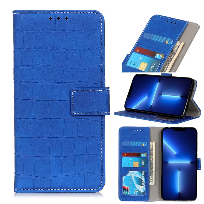 Estuche de cuero con tapa horizontal con textura de cocodrilo con soporte y ranuras para tarjetas y billetera