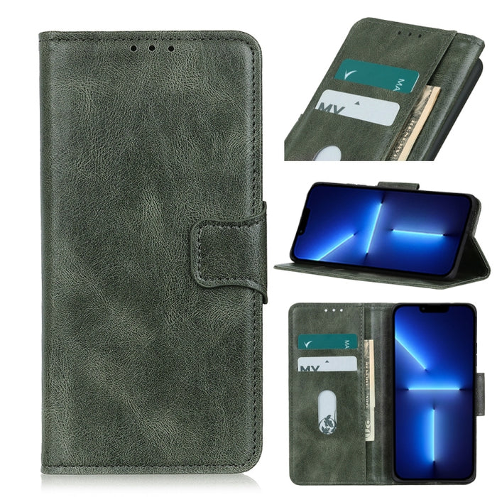 Mirren Crazy Horse Texture Funda de cuero con tapa horizontal con soporte y ranuras para tarjetas y billetera