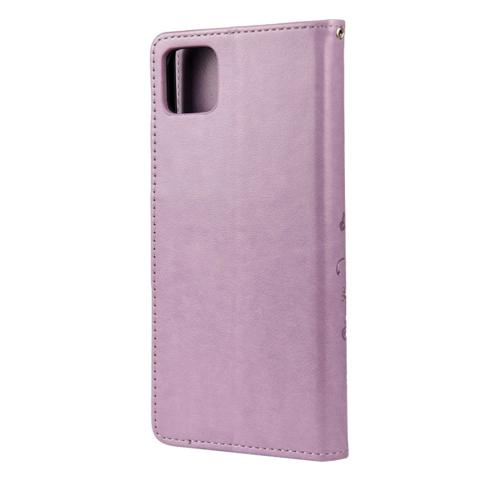 Estuche de cuero con tapa horizontal con patrón de flores de mariposa con soporte y ranuras para tarjetas y billetera, For Samsung Galaxy A22 5G, For Sony Xperia 10 III, For Xiaomi Mi 11
