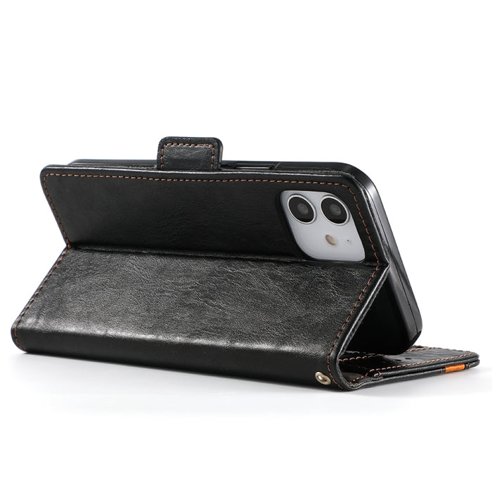 CaseNeo Business Splicing Dual Magnetic Buckle Funda de cuero de PU con tapa horizontal con soporte y ranuras para tarjetas y billetera, For iPhone 12 / 12 Pro, For iPhone 12 Pro Max, For iPhone 11 Pro, For iPhone 11, For iPhone 11 Pro Max