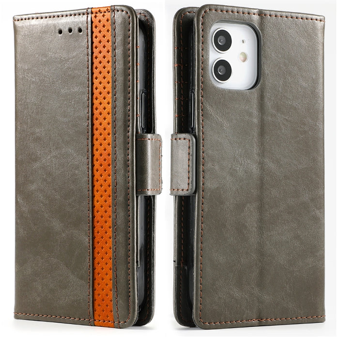 CaseNeo Business Splicing Dual Magnetic Buckle Funda de cuero de PU con tapa horizontal con soporte y ranuras para tarjetas y billetera, For iPhone 12 / 12 Pro, For iPhone 12 Pro Max, For iPhone 11 Pro, For iPhone 11, For iPhone 11 Pro Max