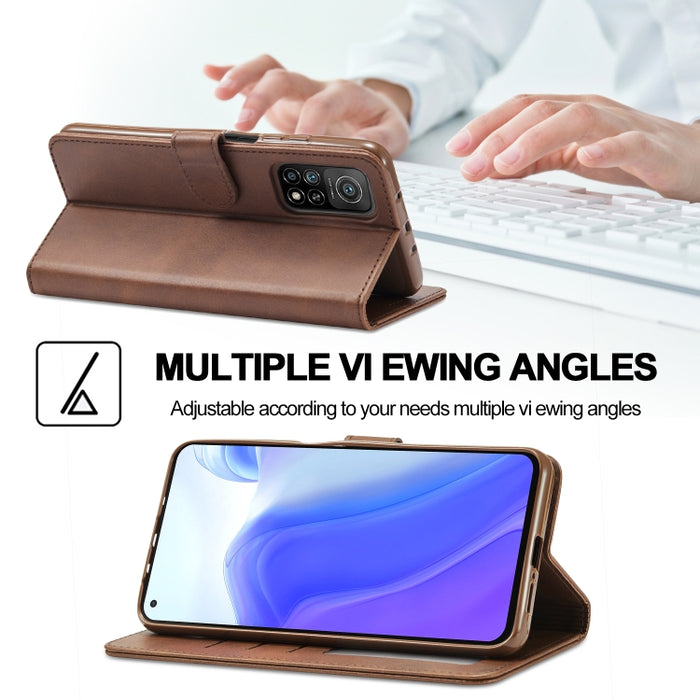 LC.IMEEKE Estuche de cuero con tapa horizontal con textura de becerro con soporte y ranuras para tarjetas y billetera, For Xiaomi Redmi Note 10 5G / Poco M3 Pro, For Samsung Galaxy A03s 164mm, For Samsung Galaxy A22 4G