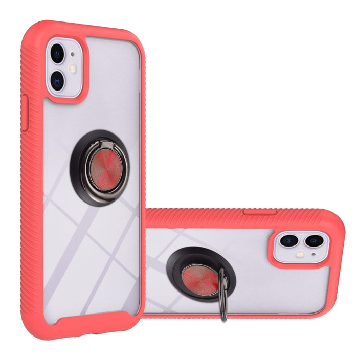 Starry Sky Solid Color Series Funda protectora de PC + TPU a prueba de golpes con soporte para anillo y función magnética