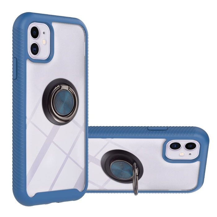 Starry Sky Solid Color Series Funda protectora de PC + TPU a prueba de golpes con soporte para anillo y función magnética