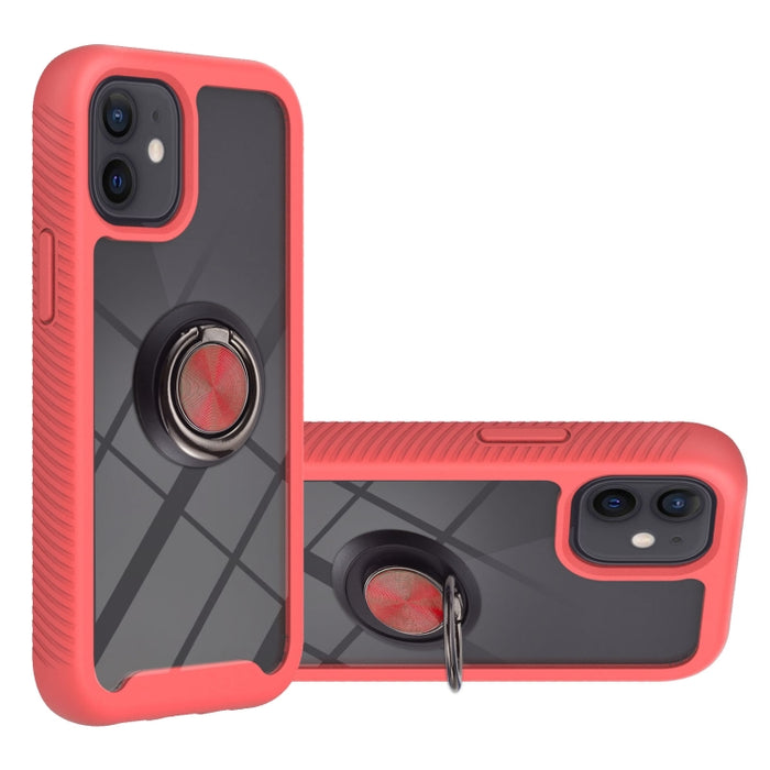 Starry Sky Solid Color Series Funda protectora de PC + TPU a prueba de golpes con soporte para anillo y función magnética