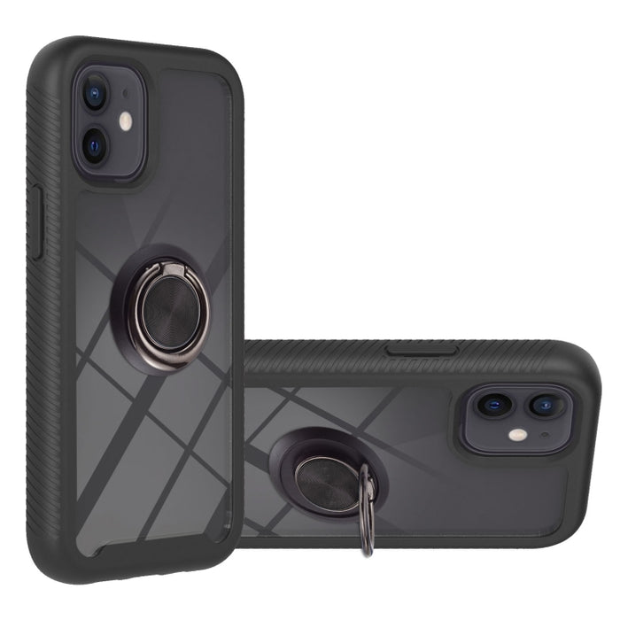 Starry Sky Solid Color Series Funda protectora de PC + TPU a prueba de golpes con soporte para anillo y función magnética
