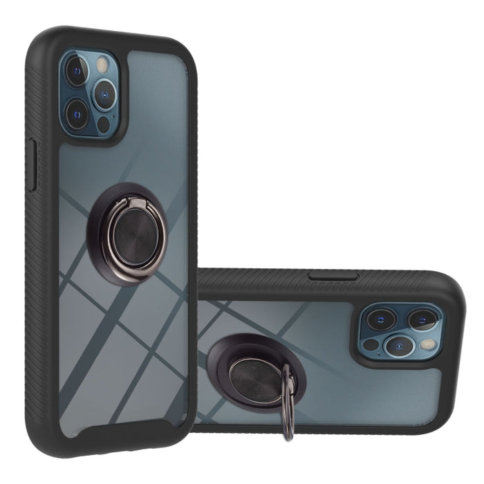 Starry Sky Solid Color Series Funda protectora de PC + TPU a prueba de golpes con soporte para anillo y función magnética