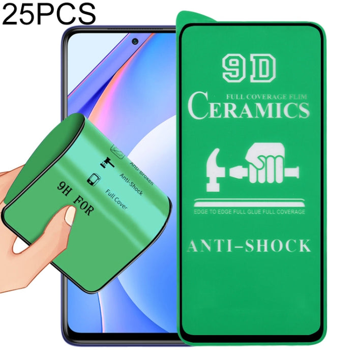 Película de cerámica con pegamento completo de pantalla completa 25 PCS 9D, For Xiaomi Mi 10T Lite 5G (25 PCS), For Xiaomi Mi 10T Pro 5G (25 PCS), For LG K22 (25 PCS), For LG K40 (25 PCS), For Samsung Galaxy M62 (25 PCS)                                ...