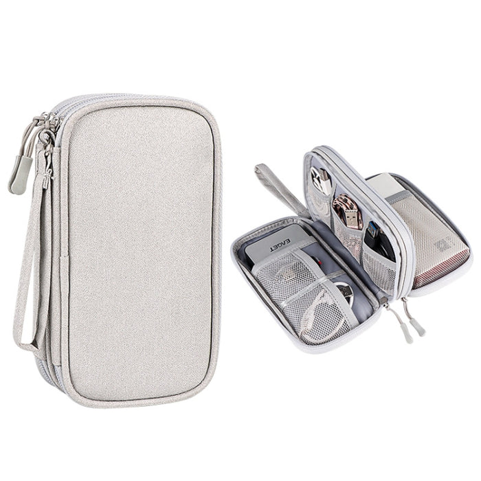 SM05 Bolsa de almacenamiento de accesorios digitales de doble capa con cordón