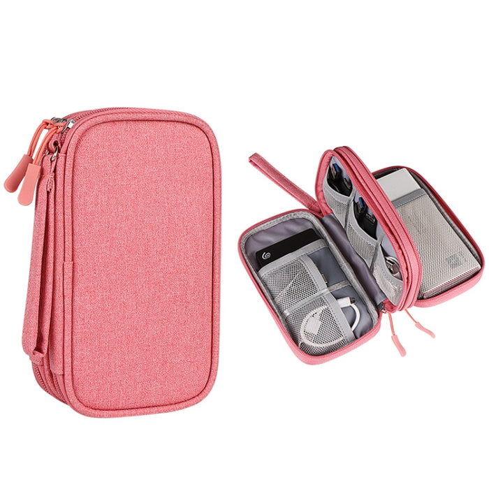 SM05 Bolsa de almacenamiento de accesorios digitales de doble capa con cordón