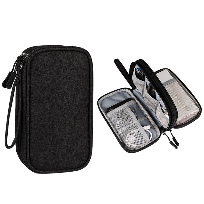SM05 Bolsa de almacenamiento de accesorios digitales de doble capa con cordón