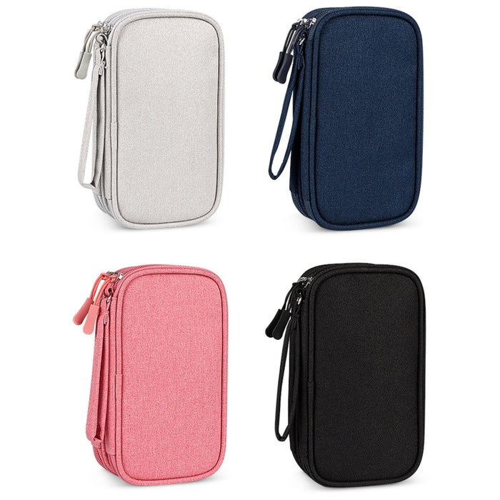 SM05 Bolsa de almacenamiento de accesorios digitales de doble capa con cordón