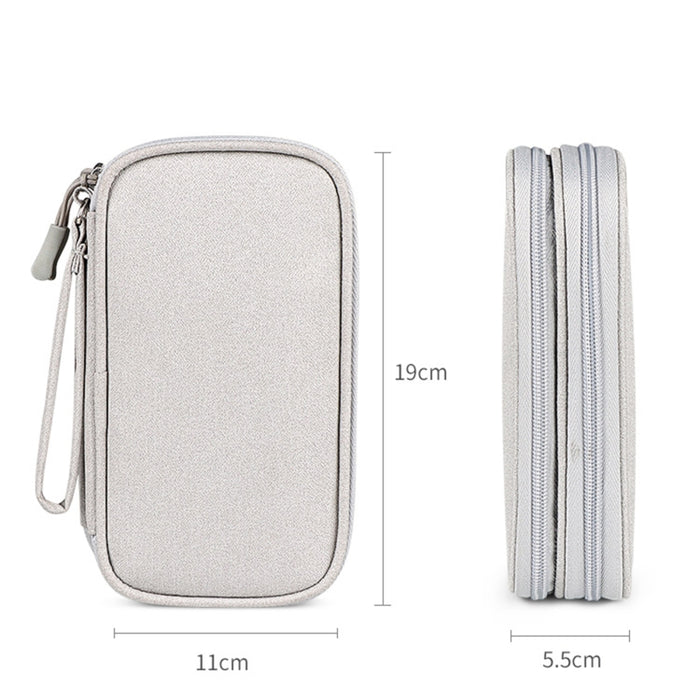 SM05 Bolsa de almacenamiento de accesorios digitales de doble capa con cordón