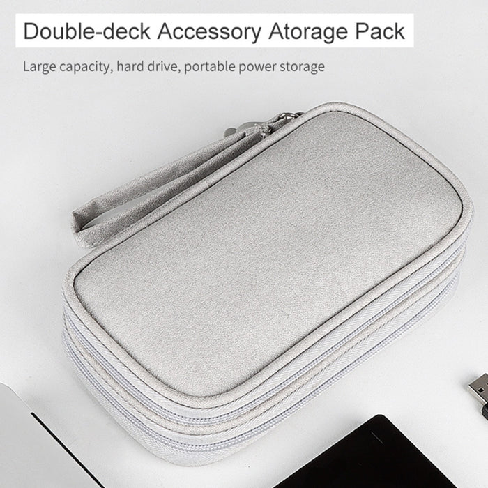 SM05 Bolsa de almacenamiento de accesorios digitales de doble capa con cordón