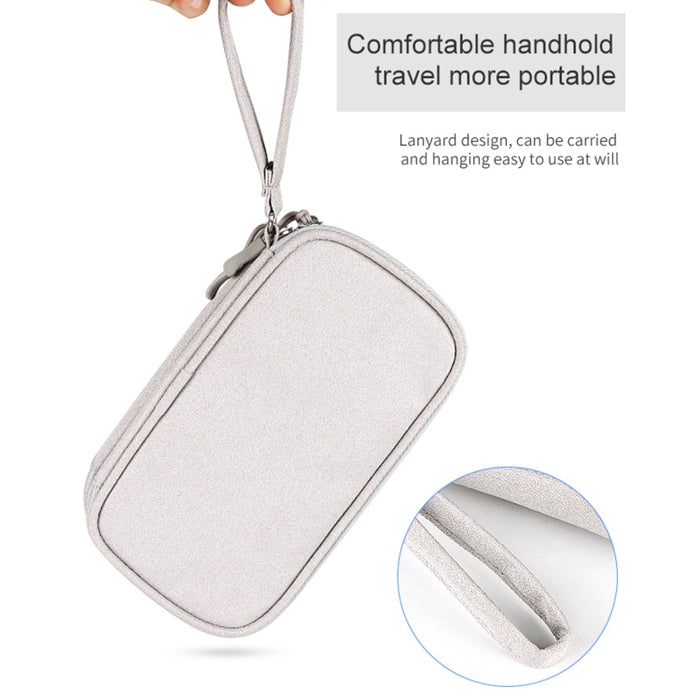 SM05 Bolsa de almacenamiento de accesorios digitales de doble capa con cordón