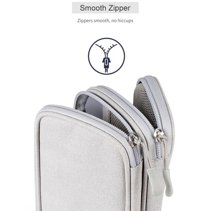 SM05 Bolsa de almacenamiento de accesorios digitales de doble capa con cordón