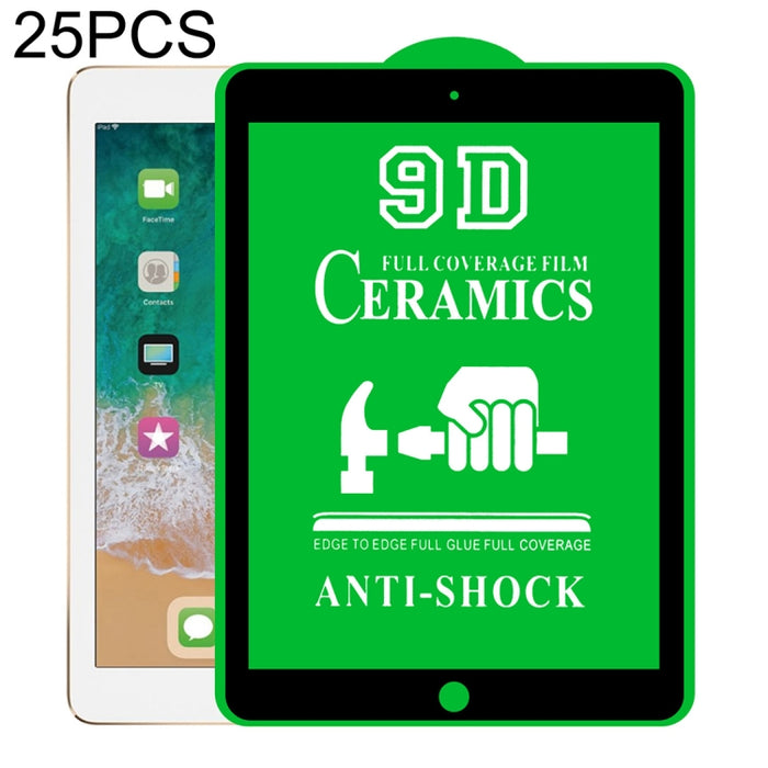 Película de cerámica con pegamento completo de pantalla completa 25 PCS 9D, For iPad 4 / 3 / 2 9.7 inch (25 PCS), For iPad 10.2 2021 / 2020 / 2019 (25 PCS), For iPad Pro 10.5 / Air 3 (25 PCS), For iPad mini 3 / 2 / 1 (25 PCS)                           ...
